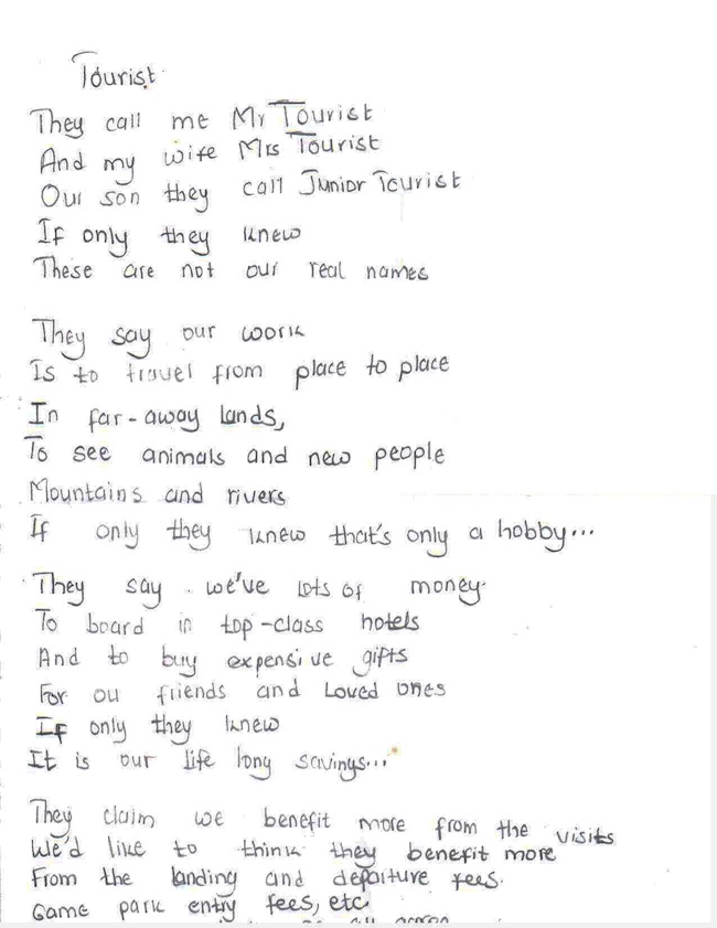 Kevin Mwareri tourist poem namelok mar 2013