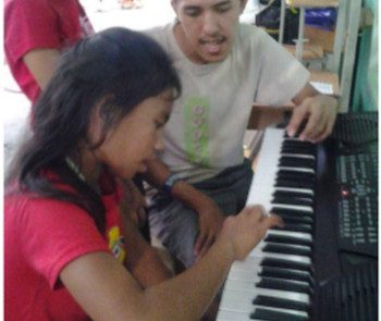 Music in a Cart Dianne starting keyboard lessons March 2015