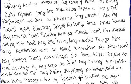 Stephano Abalayam essay on performing CM SIAC Nov 2016