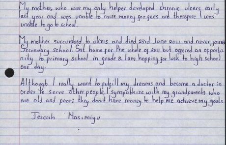 jescah nasimiyu dream essay jonas lenana sept 2012