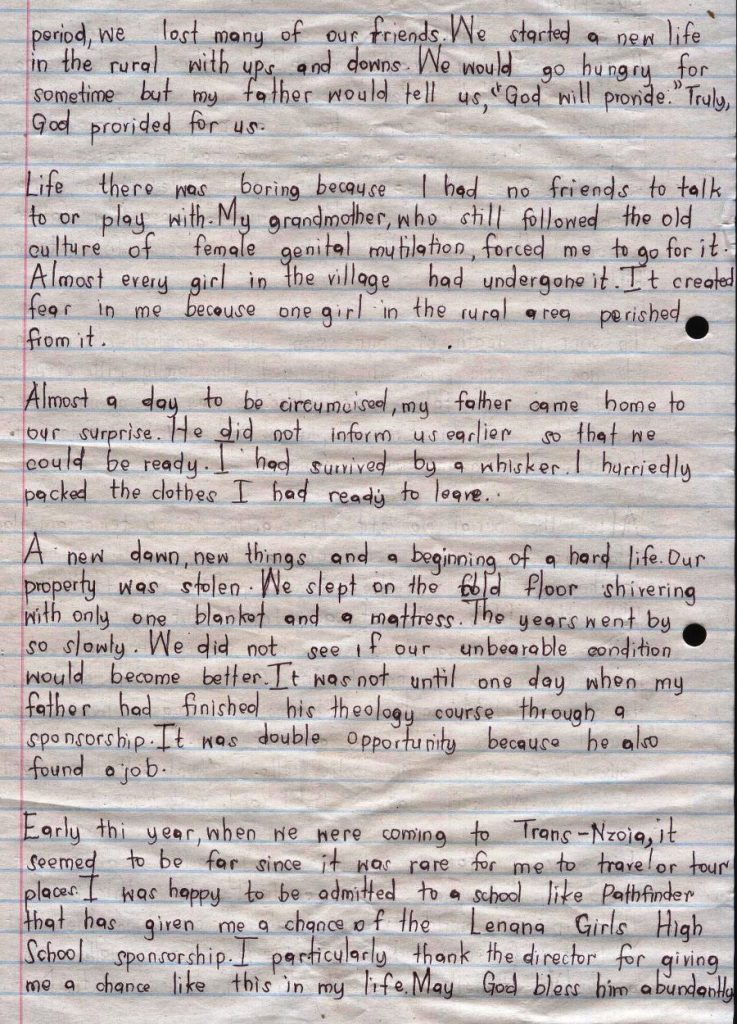 joy huldah moraa i am joy essay lenana mar 2014