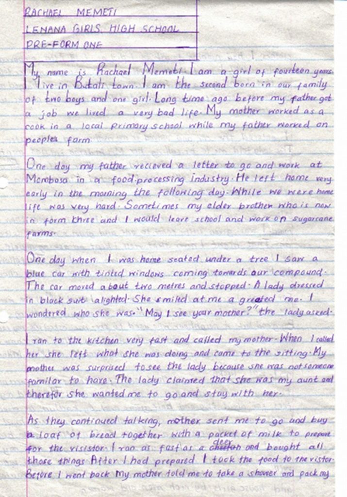 rachael memeti essay lenana jan 2014