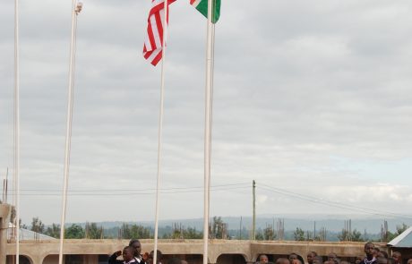 US and Kenya flags flying together