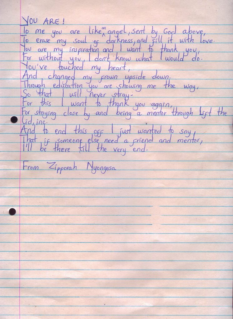 Zipporah Nyongesa you are poem lenana jan 2014